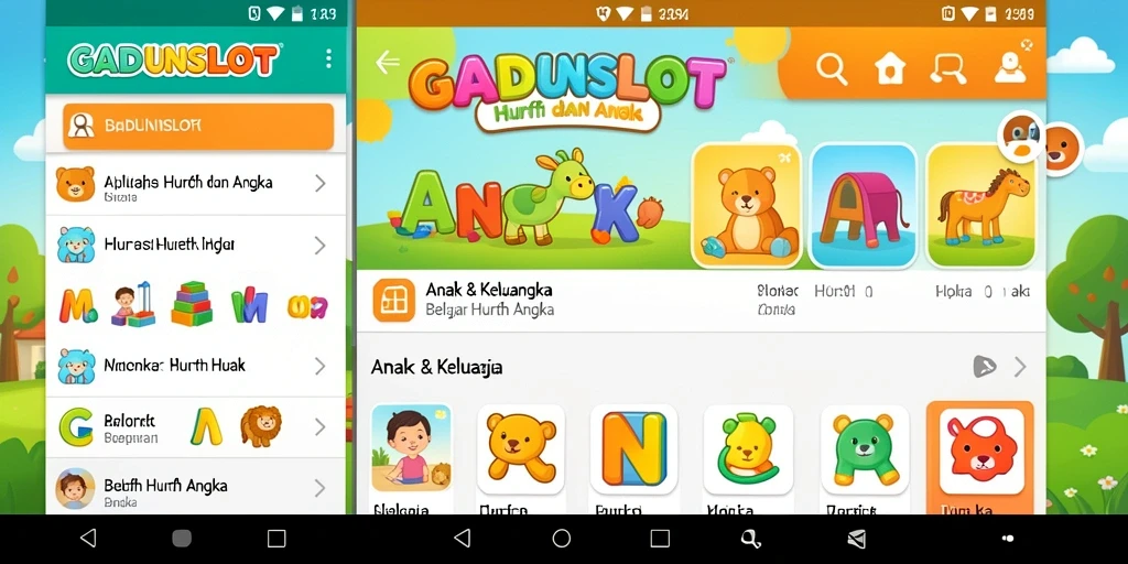 Tampilan antarmuka GADUNSLOT yang ceria dan interaktif.