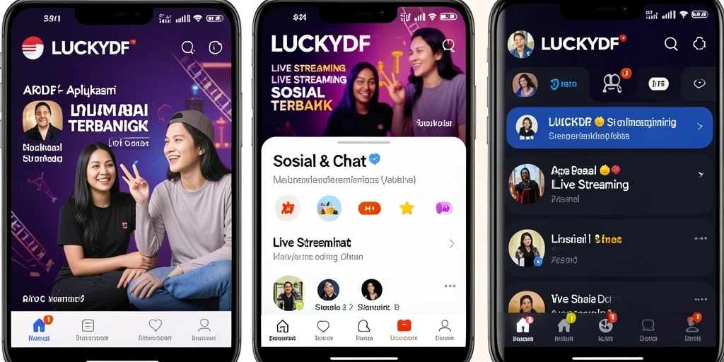 Tampilan antarmuka LUCKYDF yang menarik dan fungsional untuk Live Streaming.