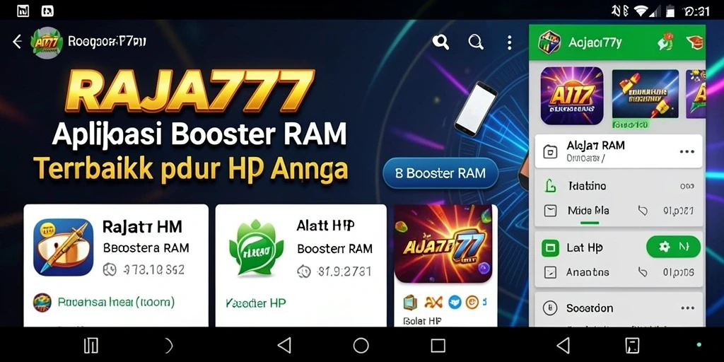 Tampilan antarmuka aplikasi RAJA777 yang sederhana dan fungsional.