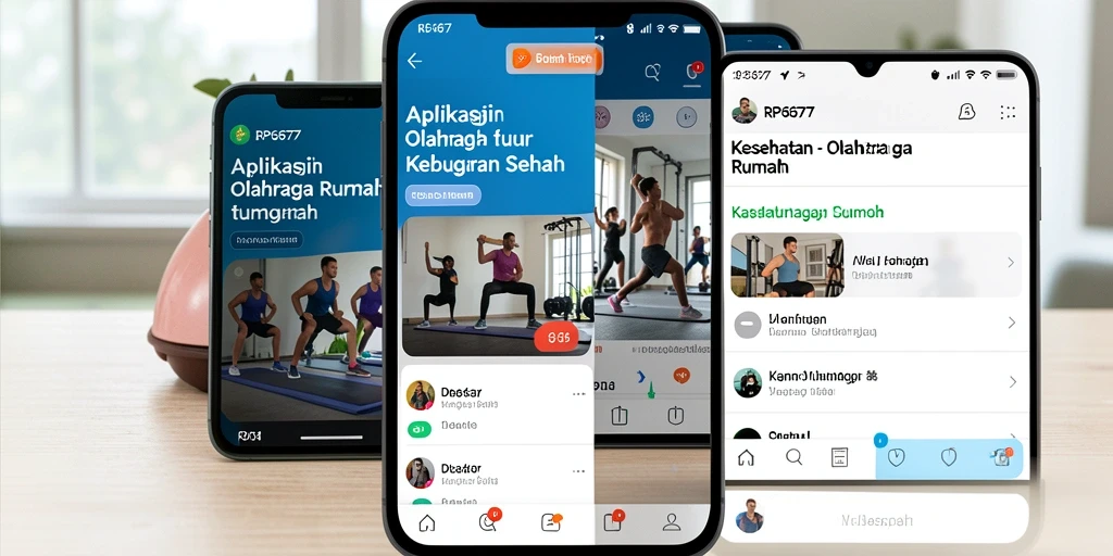 Tampilan antarmuka aplikasi RP6677 yang user-friendly untuk Olahraga Rumah