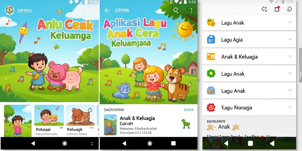 Tampilan antarmuka SR996 yang ramah anak dan ceria.