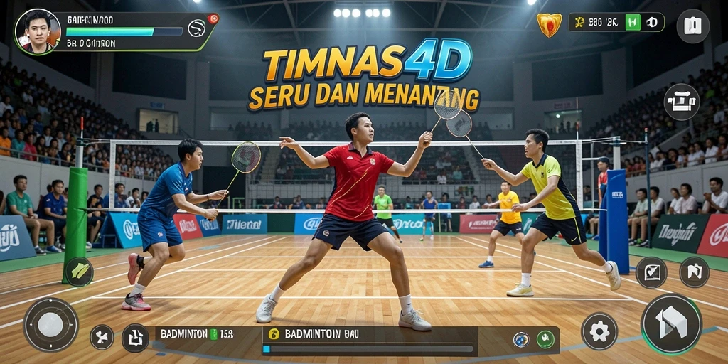 Tampilkan antarmuka menarik game badminton TIMNAS4D.